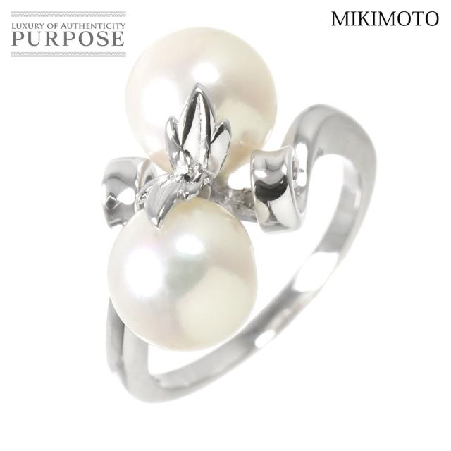 ミキモト MIKIMOTO 7号 リング アコヤ真珠 7.6mm K14 WG ミキモト MIKIMOTO 7号 リング アコヤ真珠 7.6mm K14 WG