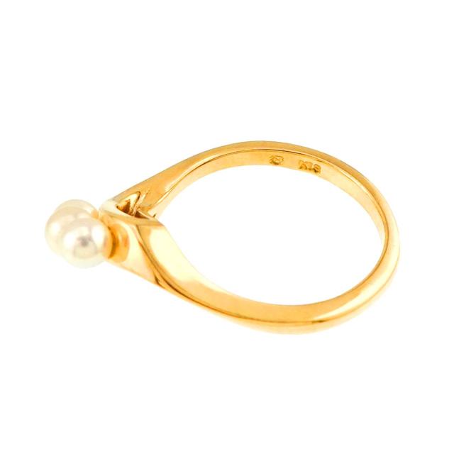 ミキモト　リング　ベビーパール　11号 MIKIMOTO ミキモト 11号 リング ベビーパール 3.7-3.4mm K18 YG