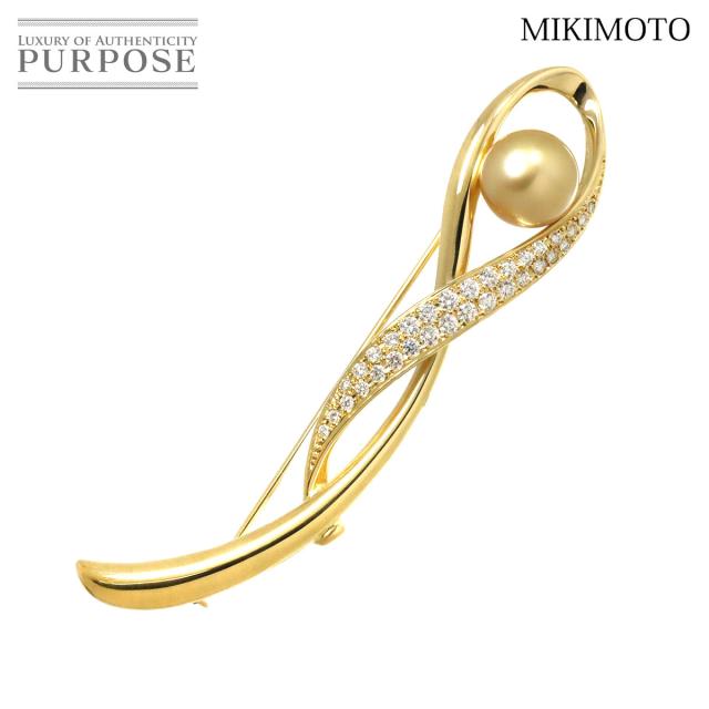 未使用品】ミキモト MIKIMOTO K18 3Pパールピンブローチ MIKIMOTO K18