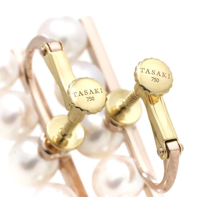タサキ TASAKI パール デザインイヤリング YG イエローゴールド 真珠  