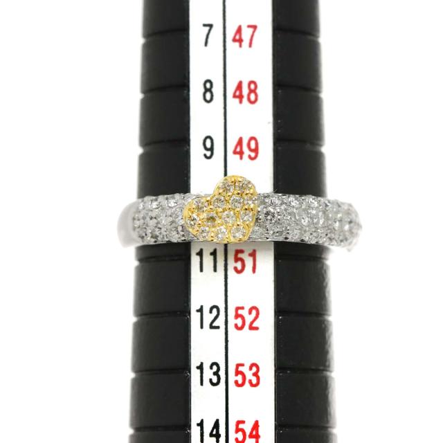 ポンテヴェキオ　ホワイトゴールド　ハートモチーフリング　ダイヤモンド　7号 ポンテヴェキオ ホワイトゴールド ハートモチーフリング ダイヤモンド