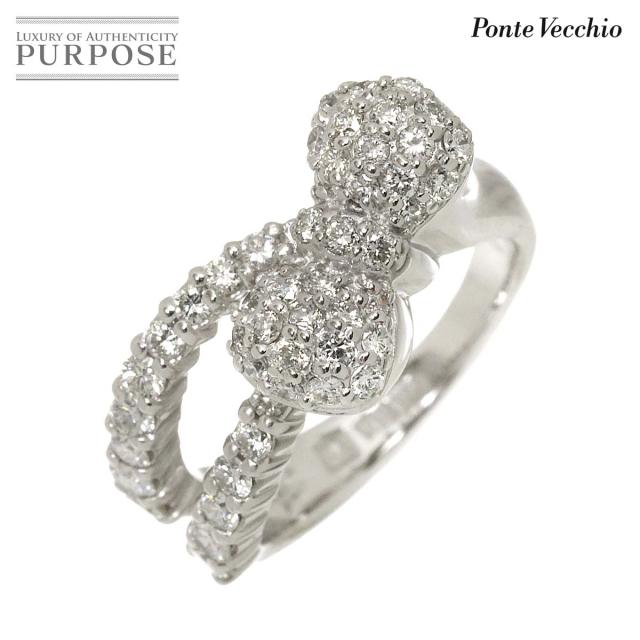 22/美品 ポンテヴェキオ K18WG ダイヤ計0.35ct リング 指輪 ポンテヴェキオ PonteVecchio リング - K18WG×ダイヤモンド ハーフ
