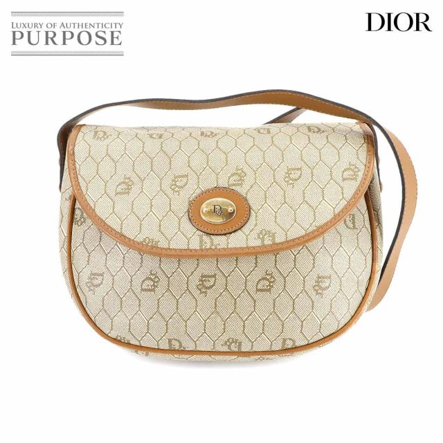 クリスチャン ディオール バッグ ハニカム ショルダー バッグ PVC レザー ベージュ ブラウン レディース 90276983 【中古】ブランド