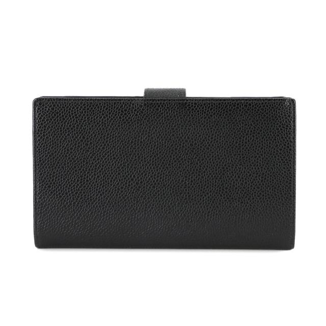 シャネル 長財布 CHANEL キャビアスキン 二つ折り がま口 ブラック A13498 ココマーク レディース 90277090 【中古】ブランド_1