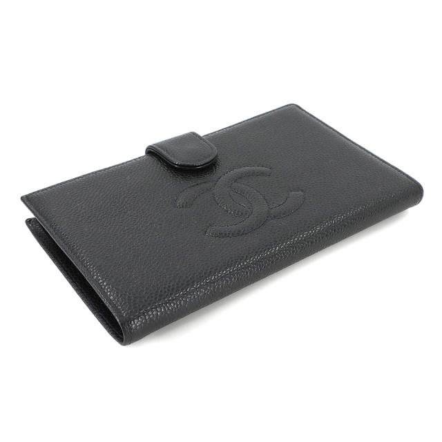 シャネル 長財布 CHANEL キャビアスキン 二つ折り がま口 ブラック A13498 ココマーク レディース 90277090 【中古】ブランド_2