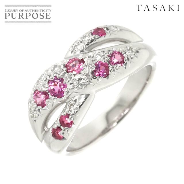 タサキ TASAKI 11号 リング サファイヤ ダイヤ 0.13ct Pt タサキ TASAKI 11号 リング サファイヤ ダイヤ 0.13ct Pt