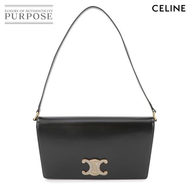 未使用 展示品 セリーヌ バッグ トリオンフ ワンショルダー バッグ レザー ブラック レディース 90279220 【中古】ブランド