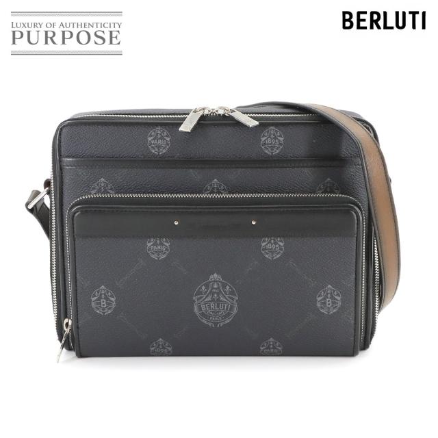 新品同様 ベルルッティ バッグ マイルズ MM ショルダー バッグ PVC レザー ブラック ブラウン メンズ 90279269 【中古】ブランド