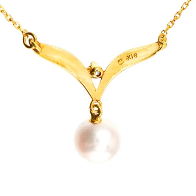 ミキモトMIKIMOTO アコヤ真珠７.２５mmＫ１８ゴールドネックレス♡現行品 ミキモト ネックレス ミキモト 18金 アコヤパール レディース MIKIMOTO