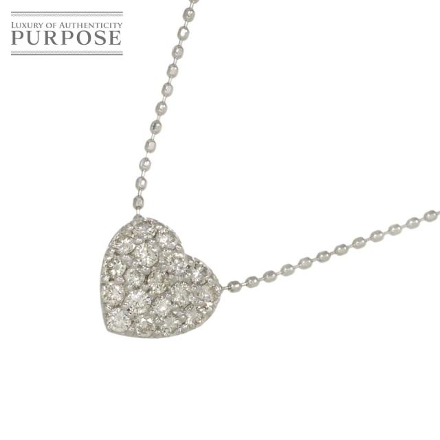 【美品】LKサロン K18ホワイトゴールド ハートネックレス 0.3 ct 美品】LKサロン K18ホワイトゴールド ハートネックレス 0.3 ct