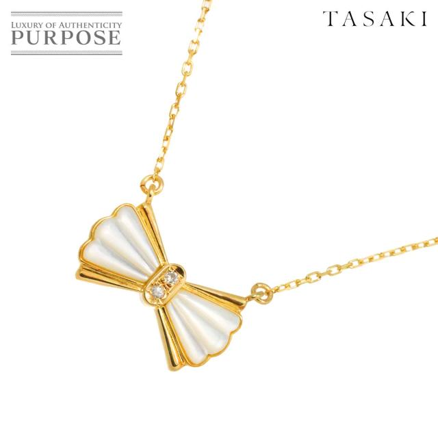 ペンダントトップ 田崎真珠 K18YG シェル ダイヤ 0.11 総重量約2.5g