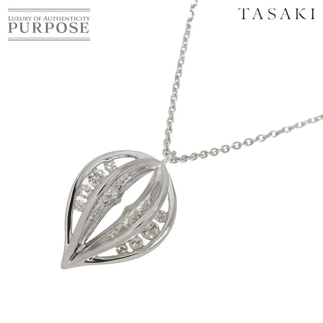 TASAKI K18 WG ダイヤ ペンダントネックレス タサキ TASAKI
