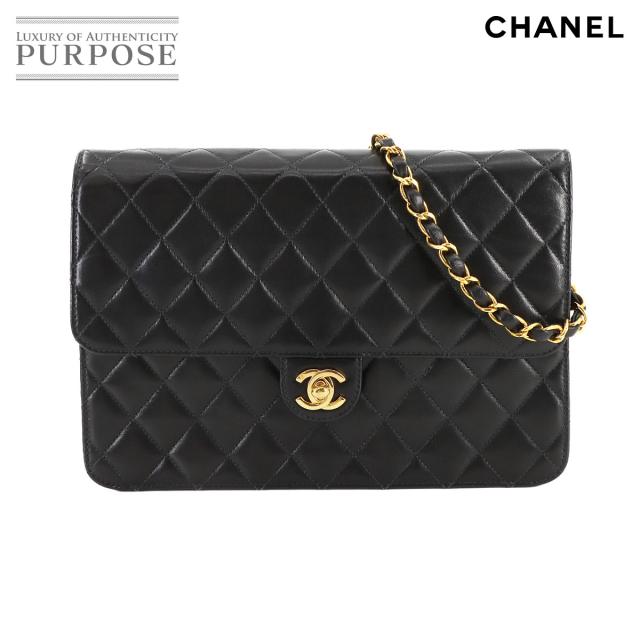 新品同様 シャネル バッグ マトラッセ チェーン ショルダー バッグ レザー ブラック レディース 90281438 【中古】ブランド