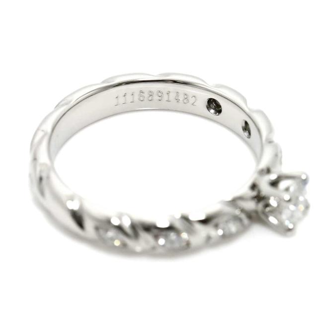 CHAUMET.ダイヤ1石トルサードプラチナリング.#48.新品磨き済