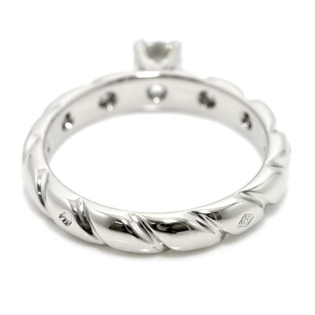 CHAUMET.ダイヤ１石トルサードプラチナリング.#48.新品磨き済 CHAUMET.ダイヤ1石トルサードプラチナリング.#48.新品磨き済