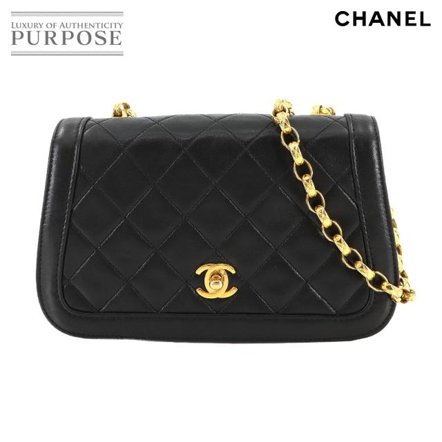 美品 シャネル バッグ マトラッセ ビジュー チェーン ショルダー バッグ レザー ブラック ポーチ レディース 90282124 【中古】ブランド