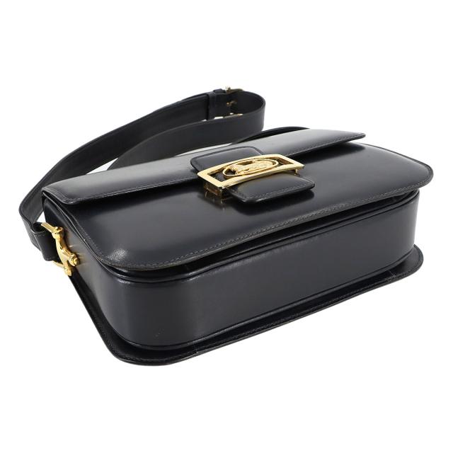 セリーヌ 馬車金具 ワンショルダーバッグ ブラック レザー レディース
