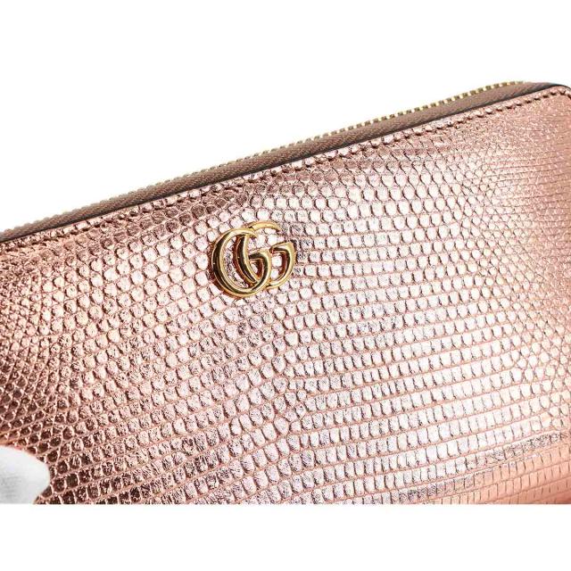 未使用級✨グッチ 長財布 ラウンドファスナー GG マーモント ピンク PVC GG Marmont グッチ 財布 GUCCI ラウンドファスナー長財布 レディース