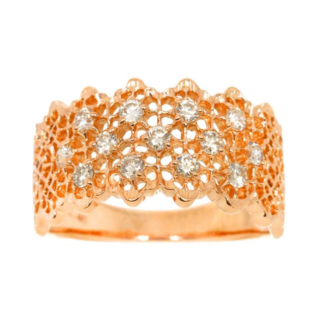 リング 14号 ダイヤ 0.40ct K18 PG ピンクゴールド 750 指輪  