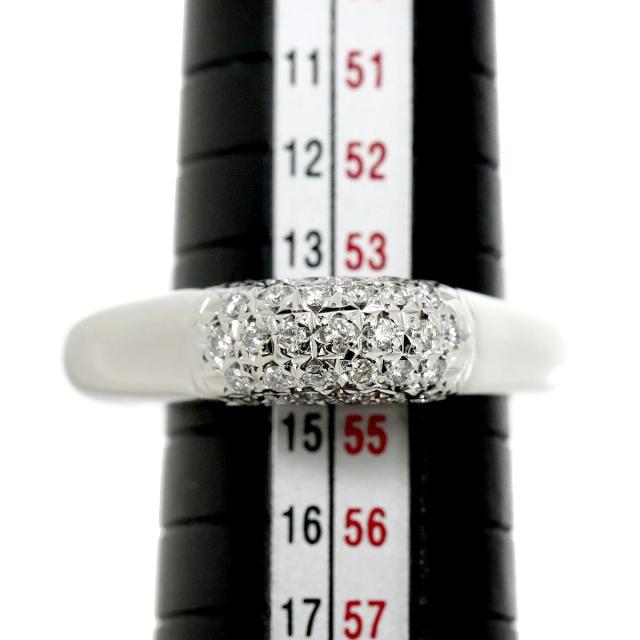 タサキ TASAKI 14号 リング ダイヤ 0.32ct K18 WG ホワイトゴールド 
