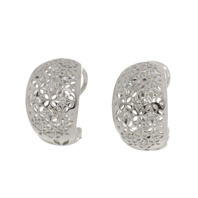 ホワイトゴールドWG K18 ダイヤイヤリング