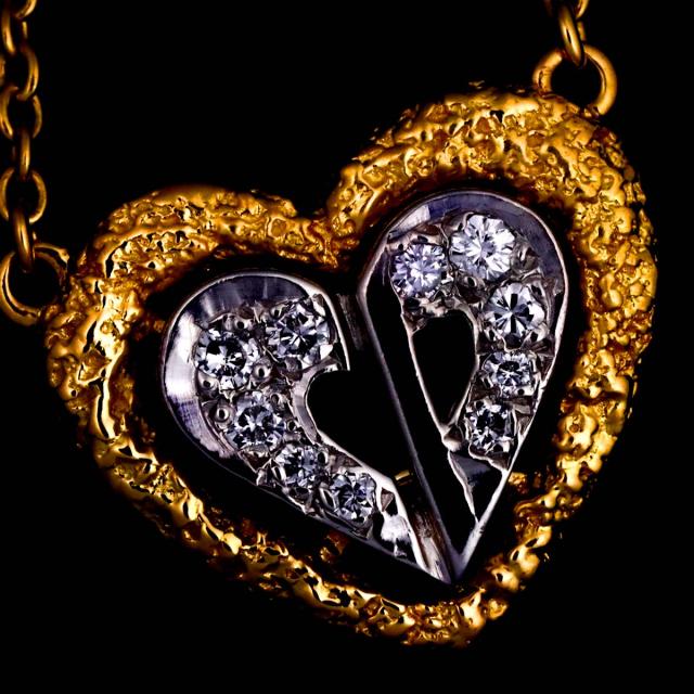 高級　美品　クリスチャンディオール　k18 750 ネックレス　ダイヤ　45㎝ クリスチャン ディオール Christian Dior ハート ダイヤ ネックレス