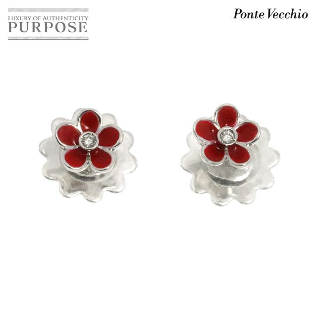 ポンテヴェキオ　フラワー　フープピアス　K18WG 楽天市場】【返品可】ポンテヴェキオ Ponte Vecchio フラワーモチーフ