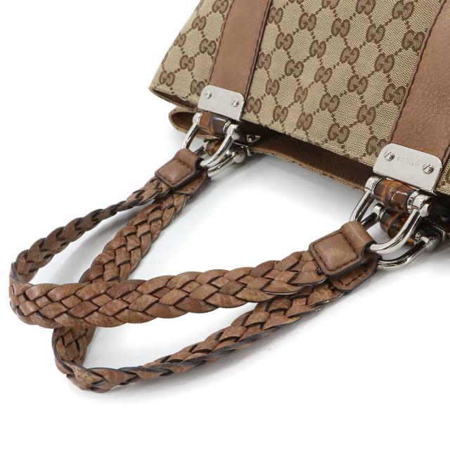グッチ バッグ GGキャンバス トート バッグ レザー ベージュ 232947 シルバー 金具 レディース 90285030 【中古】ブランド