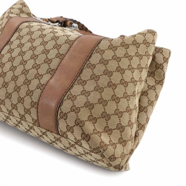 グッチ バッグ GGキャンバス トート バッグ レザー ベージュ 232947 シルバー 金具 レディース 90285030 【中古】ブランド