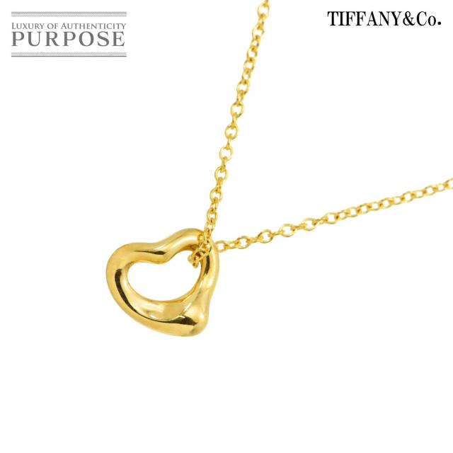 ティファニー　オープンハートネックレス　５Ｐイエローダイヤモンド　ＹＧ７５０ ティファニーオープンハートネックレス5PイエローダイヤモンドYG750