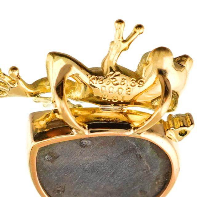 アンモライト 6.39ct ダイヤ 0.02ct ガーネット 0.01ct K18 YG  