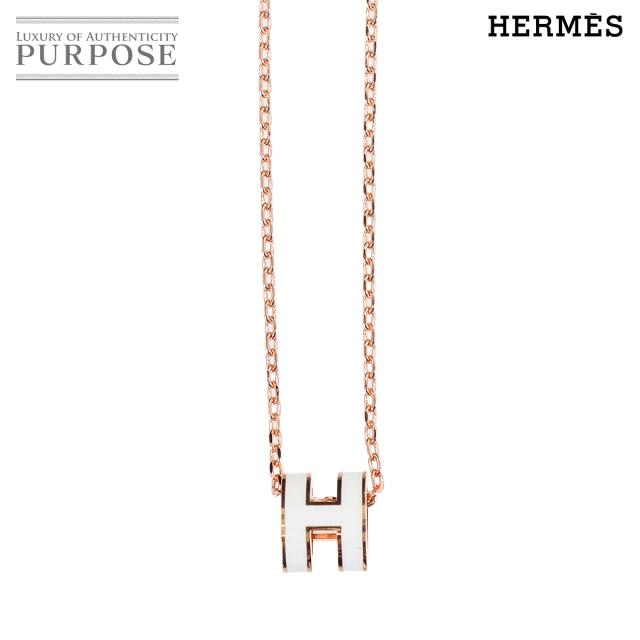 エルメス ミニポップH ネックレス 白 × ピンクゴールド hermes HERMES 【並行輸入品】エルメス ミニ ポップ H ペンダント ネックレス