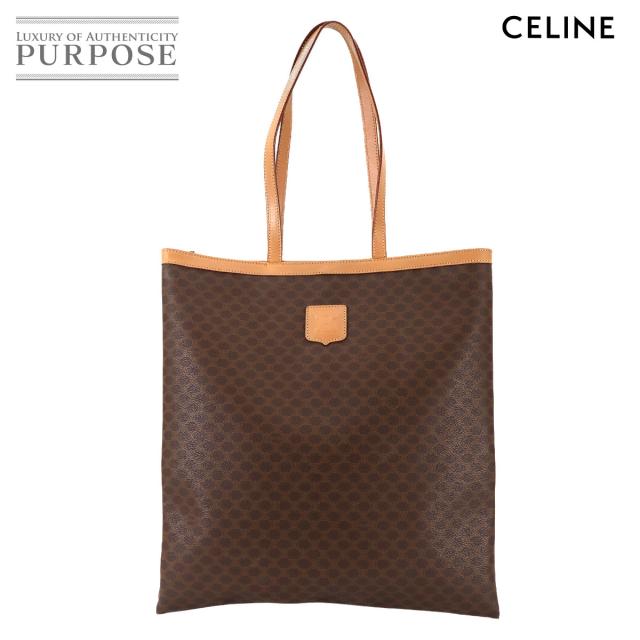 セリーヌ バッグ マカダム トート バッグ PVC レザー ブラウン