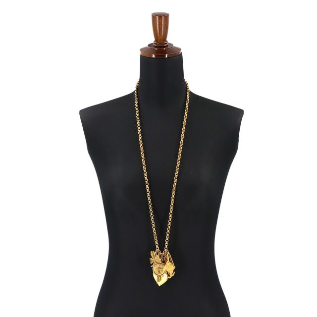 シャネル ネックレス アイコンチャーム ロング ネックレス ゴールド