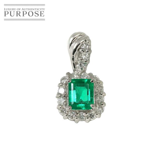 もも145.高級 エメラルド ダイヤモンド プラチナ ペンダントヘッド プラチナエメラルド＊ダイヤ入りペンダントヘッド