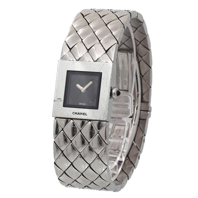 シャネル マトラッセ H0009 ヴィンテージ レディース 腕時計 ブラック  