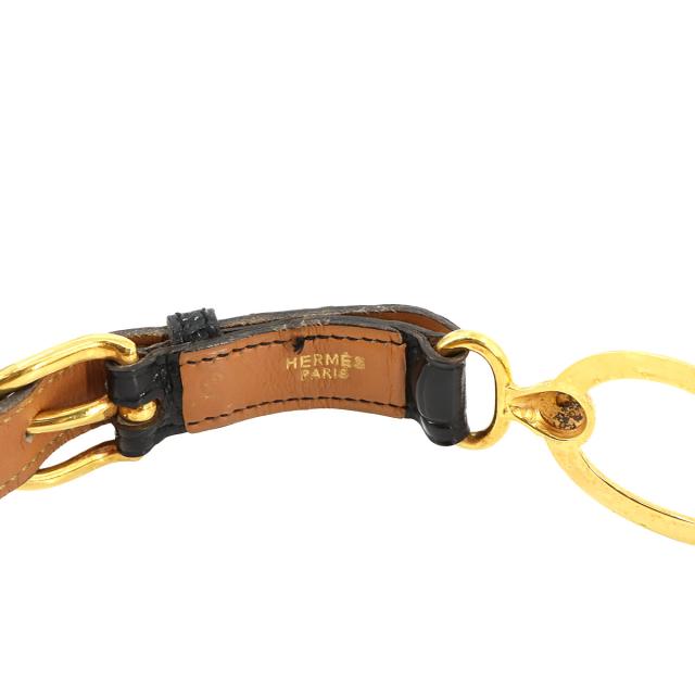 エルメス ベルト クロコダイル ホースビット ベルト アリゲーター ブラック ゴールド S 〇R刻印 レディース 90287522 【中古】ブランド エルメス ベルト クロコダイル ホースビット ベルト アリゲーター