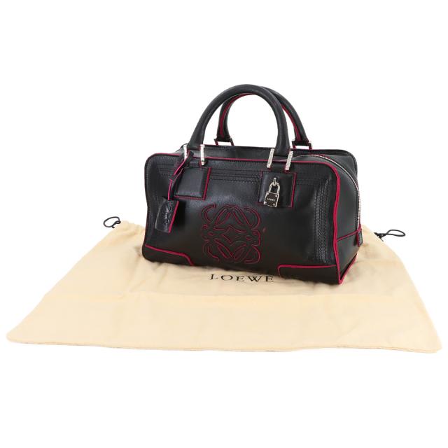 新品同様 ロエベ バッグ アマソナ 28 ハンド バッグ レザー ブラック ピンク 311.58.001 レディース 90287612 【中古】ブランド ロエベ ハンドバッグ レディース新品同様 新品同様 ロエベ バッグ