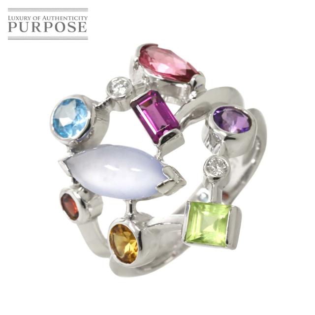 マルチストーン リング ダイヤモンド K18WG 750 ホワイトゴールド 指輪