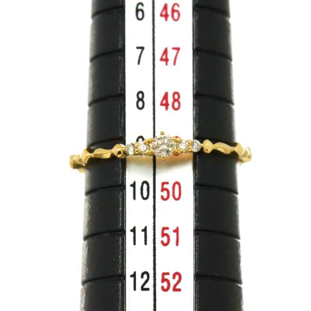 アガット agate 9号 リング ダイヤ 0.08ct K18 YG イエローゴールド