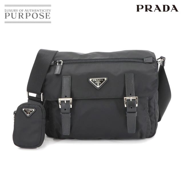 未使用 展示品 プラダ バッグ ショルダー バッグ ナイロン サフィアーノレザー ネロ レディース 90289150 【中古】ブランド