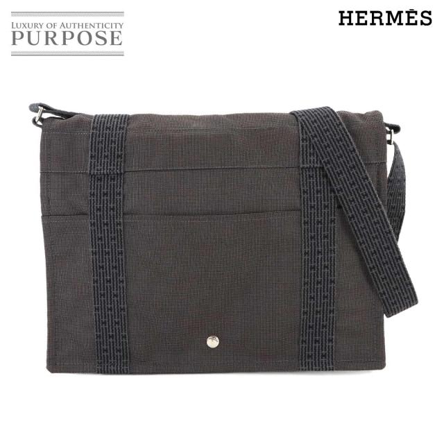 エルメス ショルダーバッグ/エールラインバサスMM/キャンバス/グレー