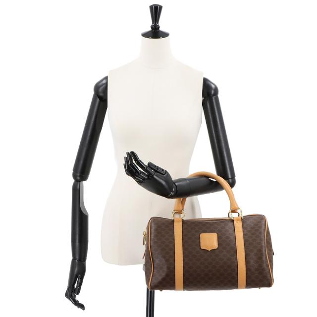 セリーヌ バッグ マカダム ボストン ハンド バッグ PVC レザー