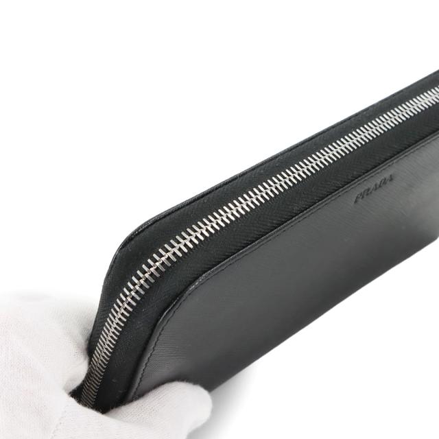 プラダ サフィアーノ ラウンドファスナー 長財布 美品 美品 PRADA プラダ 長財布 ラウンドファスナー ブラック サフィアーノ