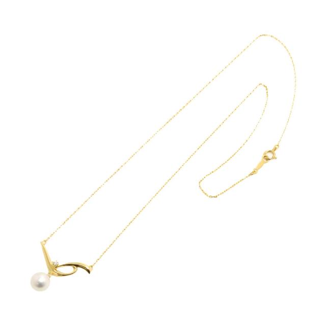 ミキモト あこや パール 3珠 ダイヤ ネックレス K18WG 750 3949 ミキモト あこや パール 3珠 ダイヤ ネックレス K18WG 750 3949