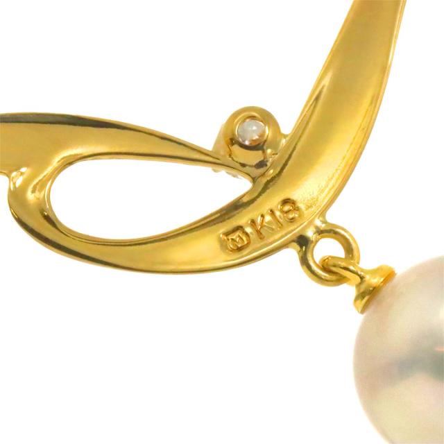 MIKIMOTO ミキモトパール ダイヤ18金ネックレス【美品】 MIKIMOTO K18