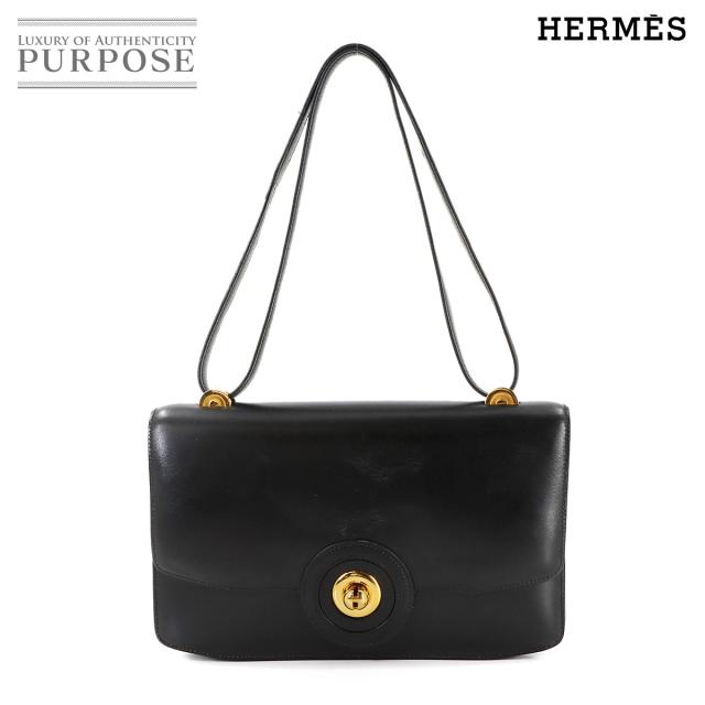 エルメス バッグ ショルダー バッグ ボックスカーフ レザー ブラック 〇G刻印 1977年製 レディース 90291028 【中古】ブランド