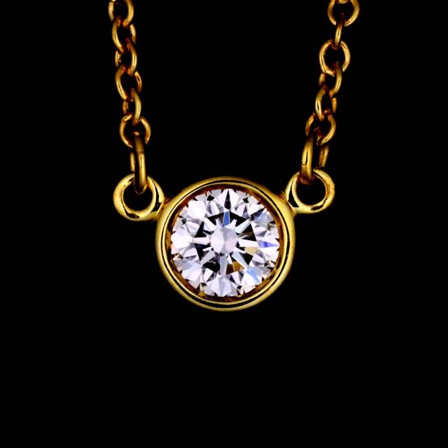 【極美品】♡K18ティファニーバイザヤードイエローゴールドダイヤモンド1P Diamonds By The Yard 中古品 ティファニー バイザヤード