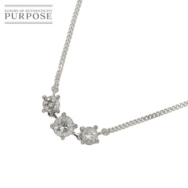ダイヤ 0.50ct ネックレス 42cm Pt プラチナ レディース 90291672 【中古】NJ