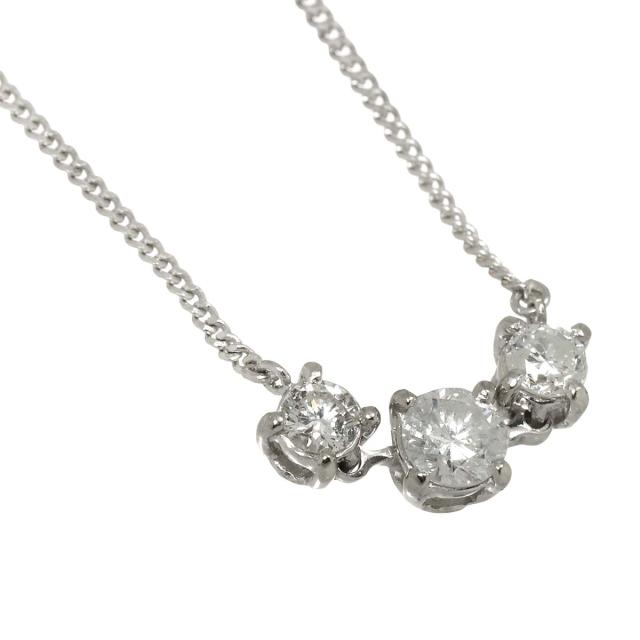 ダイヤ 0.50ct ネックレス 42cm Pt プラチナ レディース 90291672 【中古】NJ